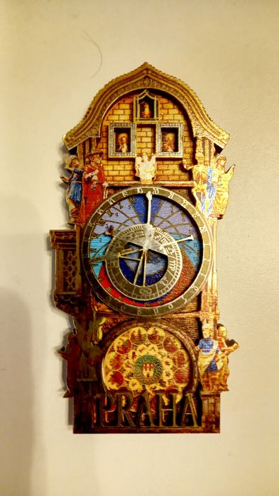 Praga drewniany magnes na lodówkę