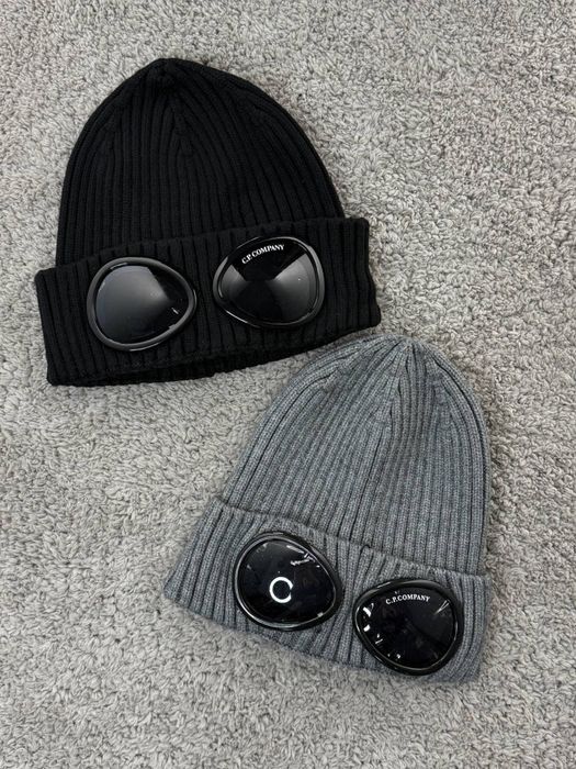 Шапка CP Company чорна/ зимня шапка сп компані сіра/c.p. company шапка
