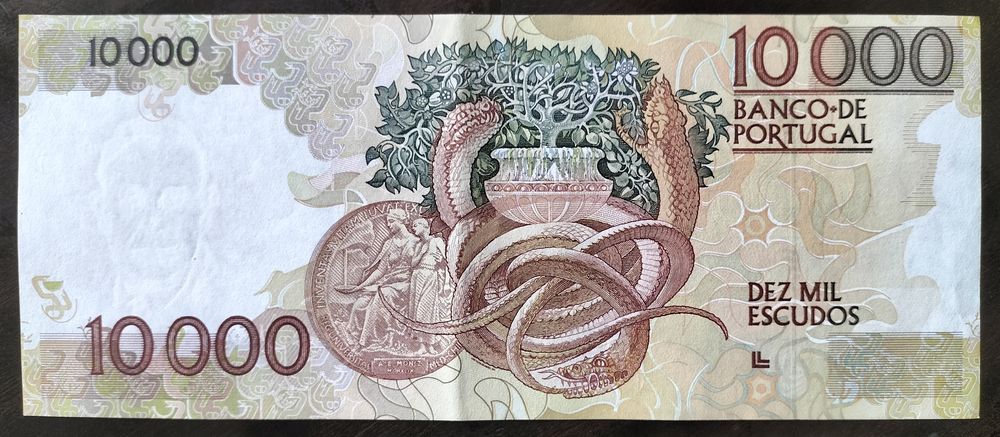 Lote 2 Notas 10000$ Dezembro 1989 Egas Moniz Quase Novas/Num. Quase S