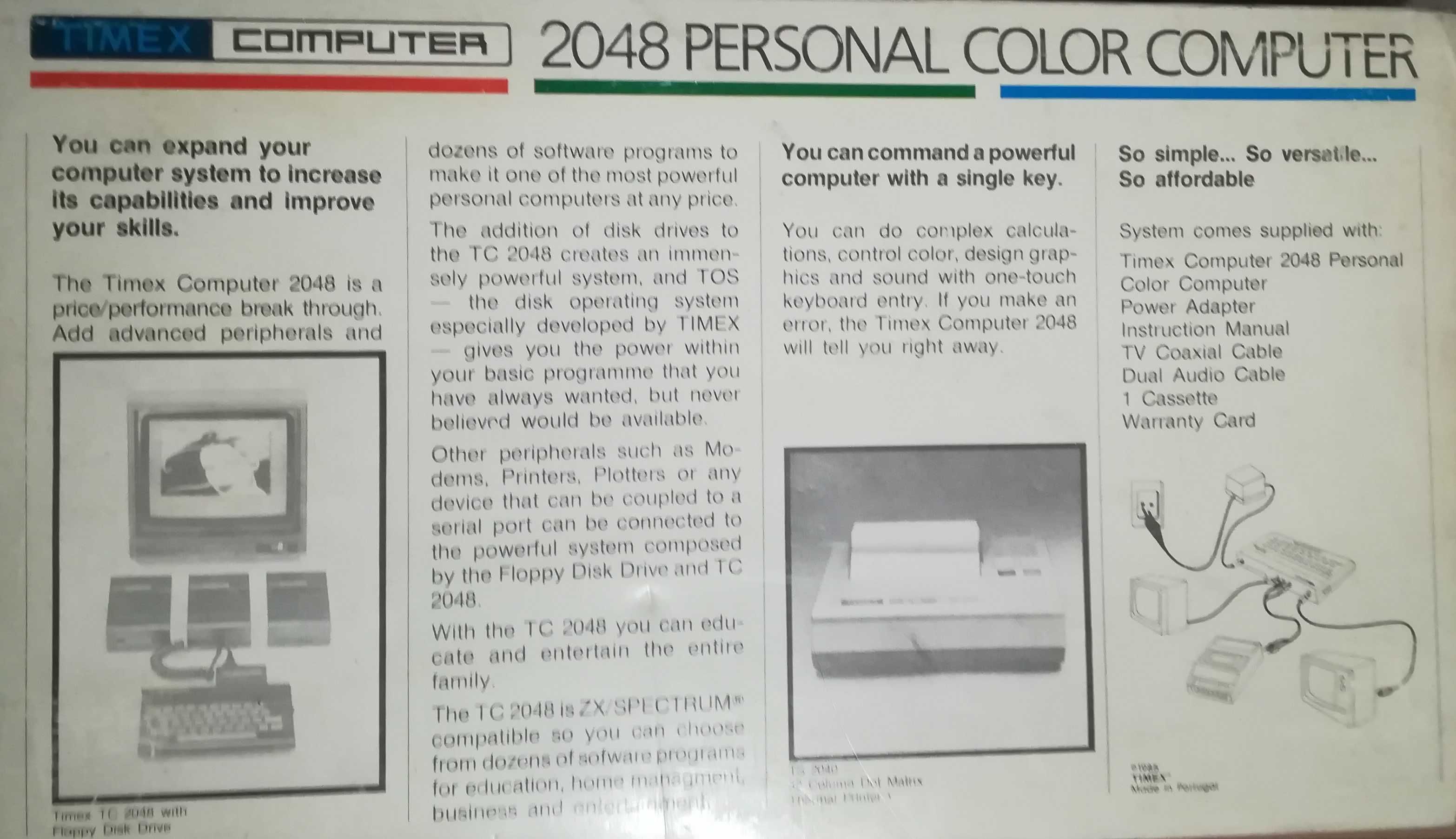Timex Computer 2048 (tipo Spectrum)– antigo vintage