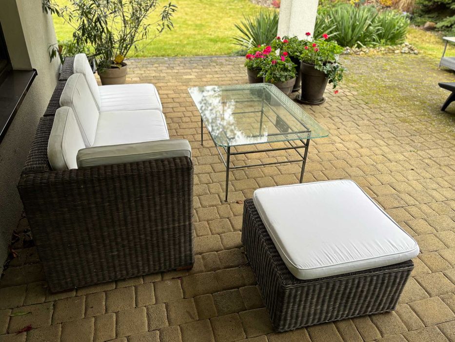 Zestaw Wypoczynkowy Ogrodowy na taras modułowy Rattanowy