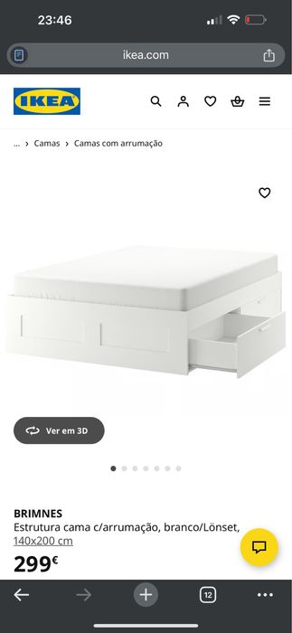 Cama Ikea Estrutura cama c/arrumação