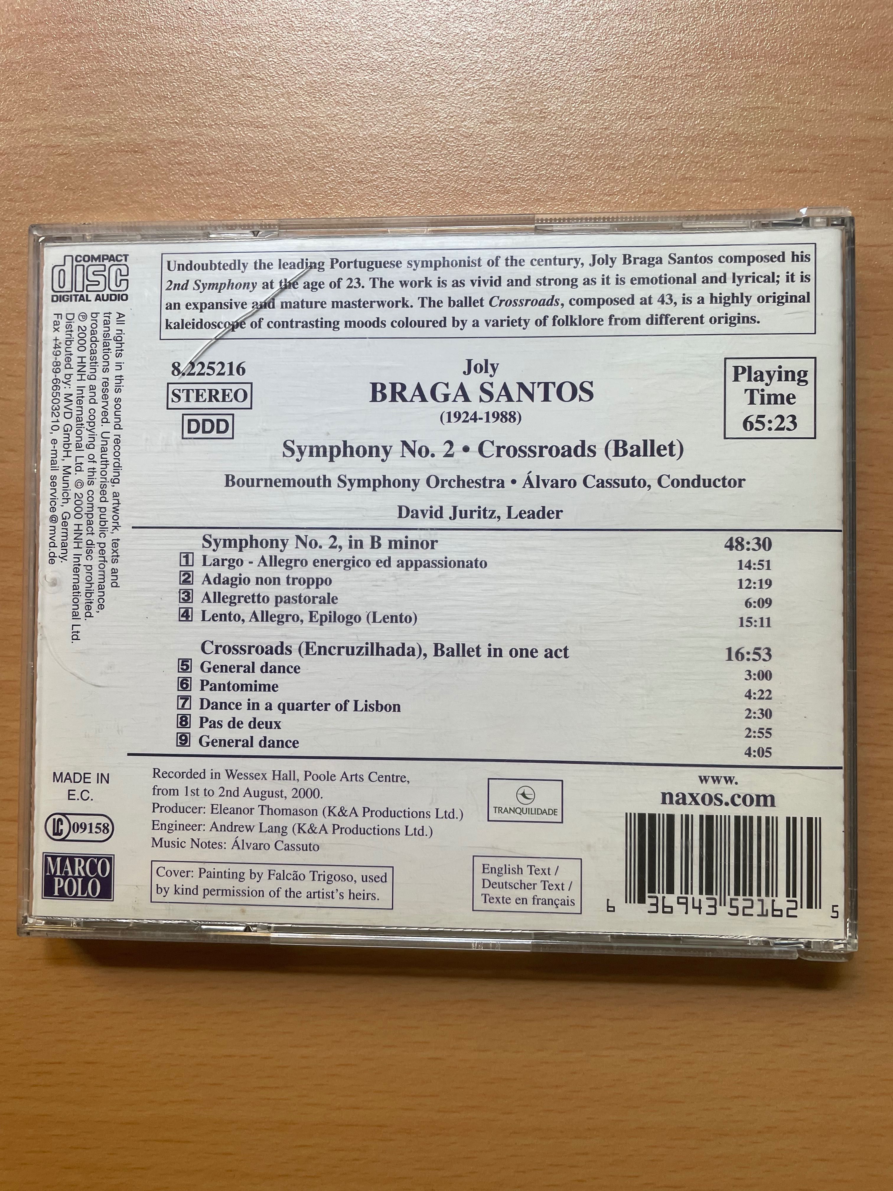 CD Braga Santos - Symphony No. 2 / Encruzilhada