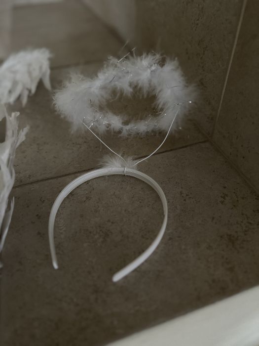 Asas, tutu e arco branco