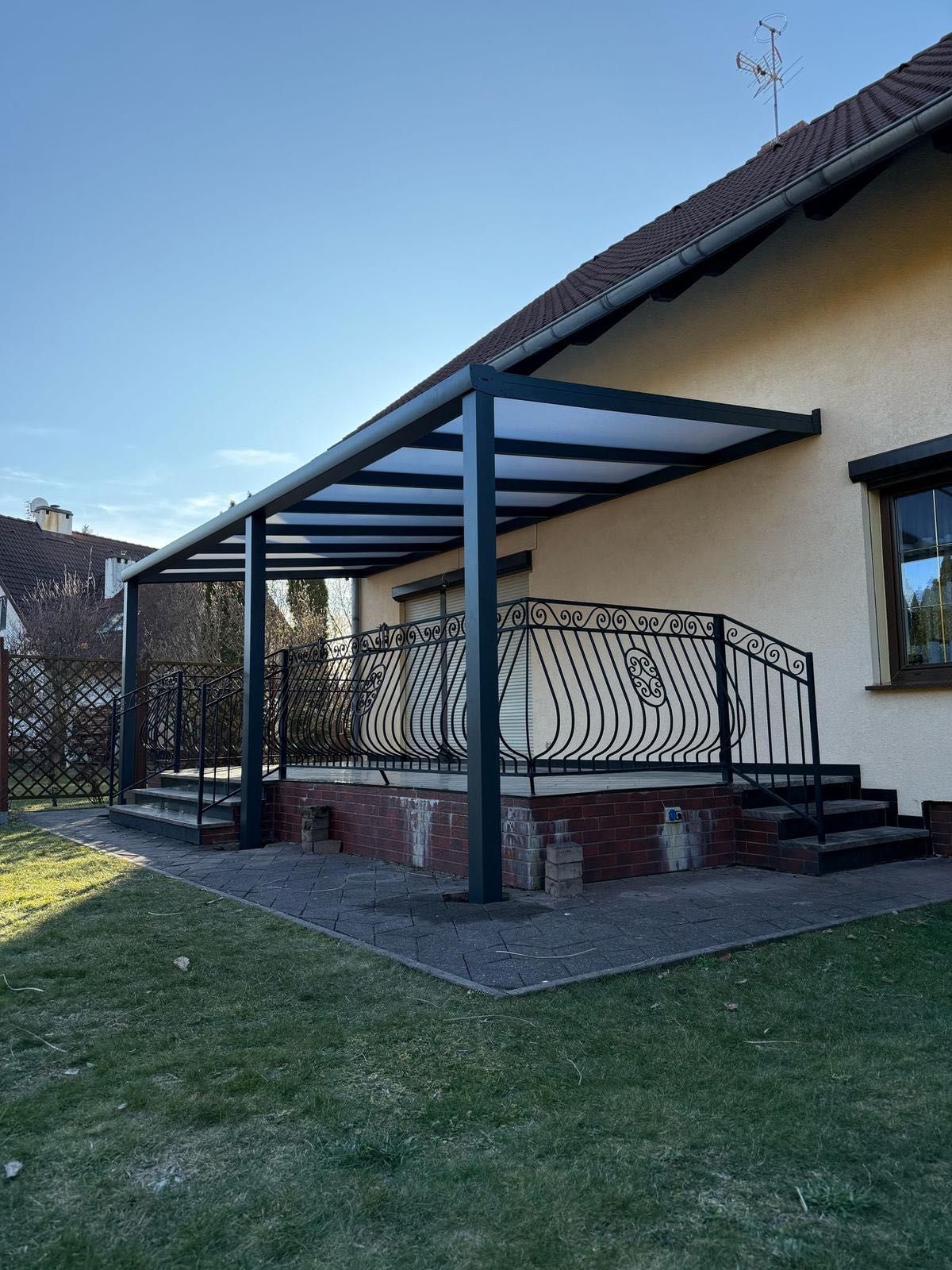 Zadaszenie Aluminiowe z Poliwęglanem 16mm 700x350 Taras , CarPort,7016