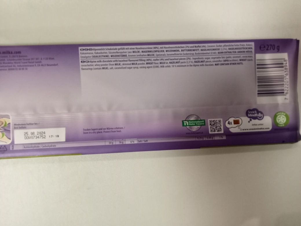 Milka czekolada max duża nussini 270 g