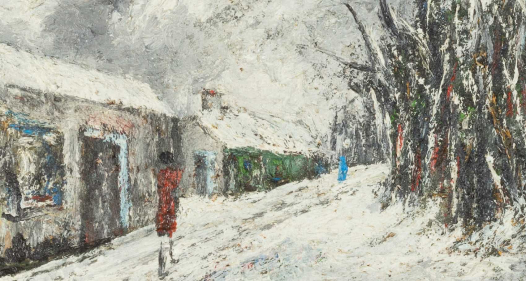 Pintura Paris neve Montmartre Impressionismo R Bosc | 1900 a 1917