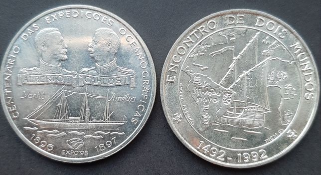 2 moedas de 1000 escudos prata