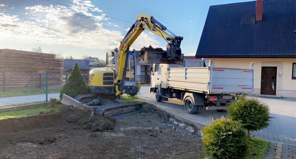 Roboty Ziemne Usługi Koparkami Kruszywa Transport Młot do kucia betonu