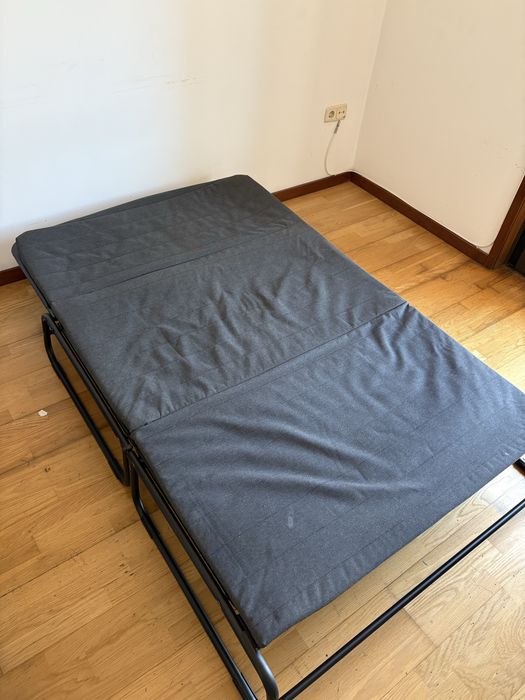 Sofá-cama, cinz esc/preto ikea