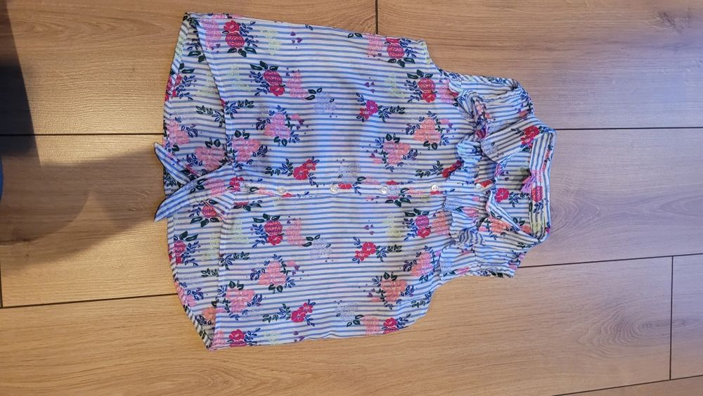 Bluzka koszulowa w kwiaty rozmiar 140