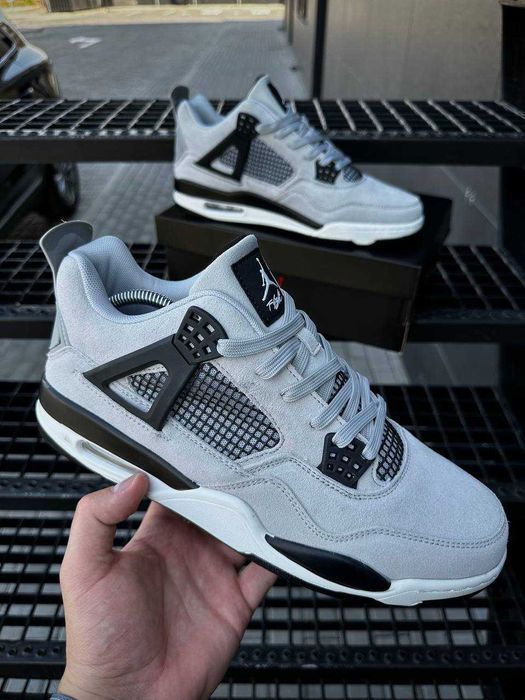 !SALE! Nike Air Jordan Retro 4 Light Grey Black 41 42 43 44 45 46