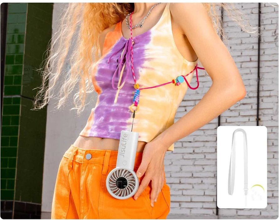 Przenośny wentylator ręczny Life 4 z wyświetlaczem LED 5000 mAh