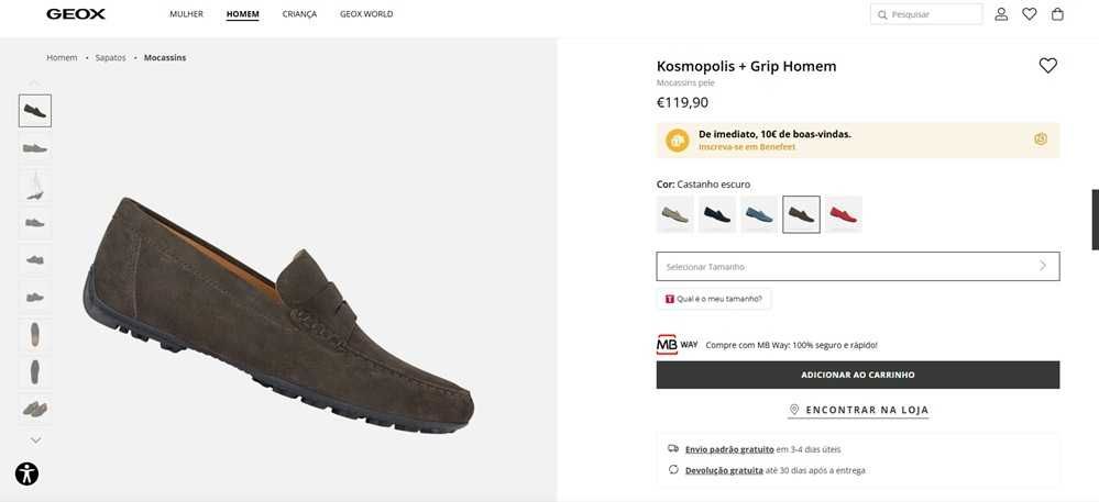 Geox kosmopolis Mocassins pele Tam:39 (1660)