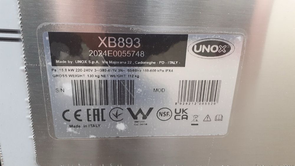 Unox XB 893 піч пароконвекційна пароконвектомат