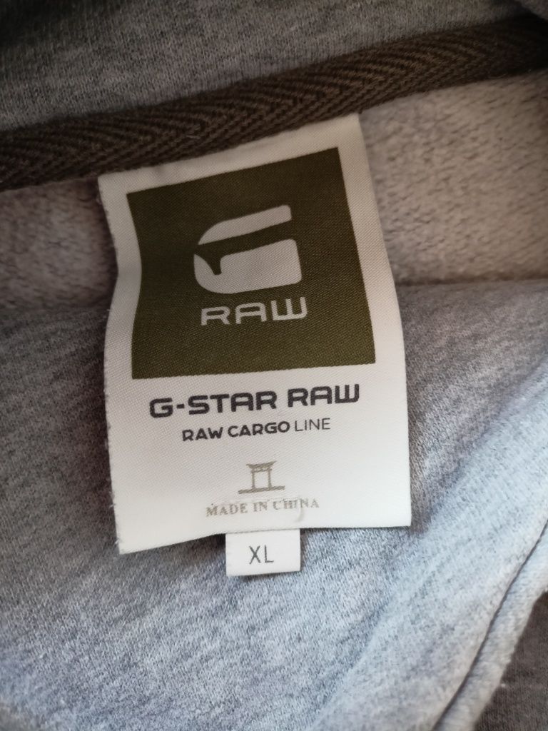 Szara bluza męska z kołnierzem G-Star Raw XL