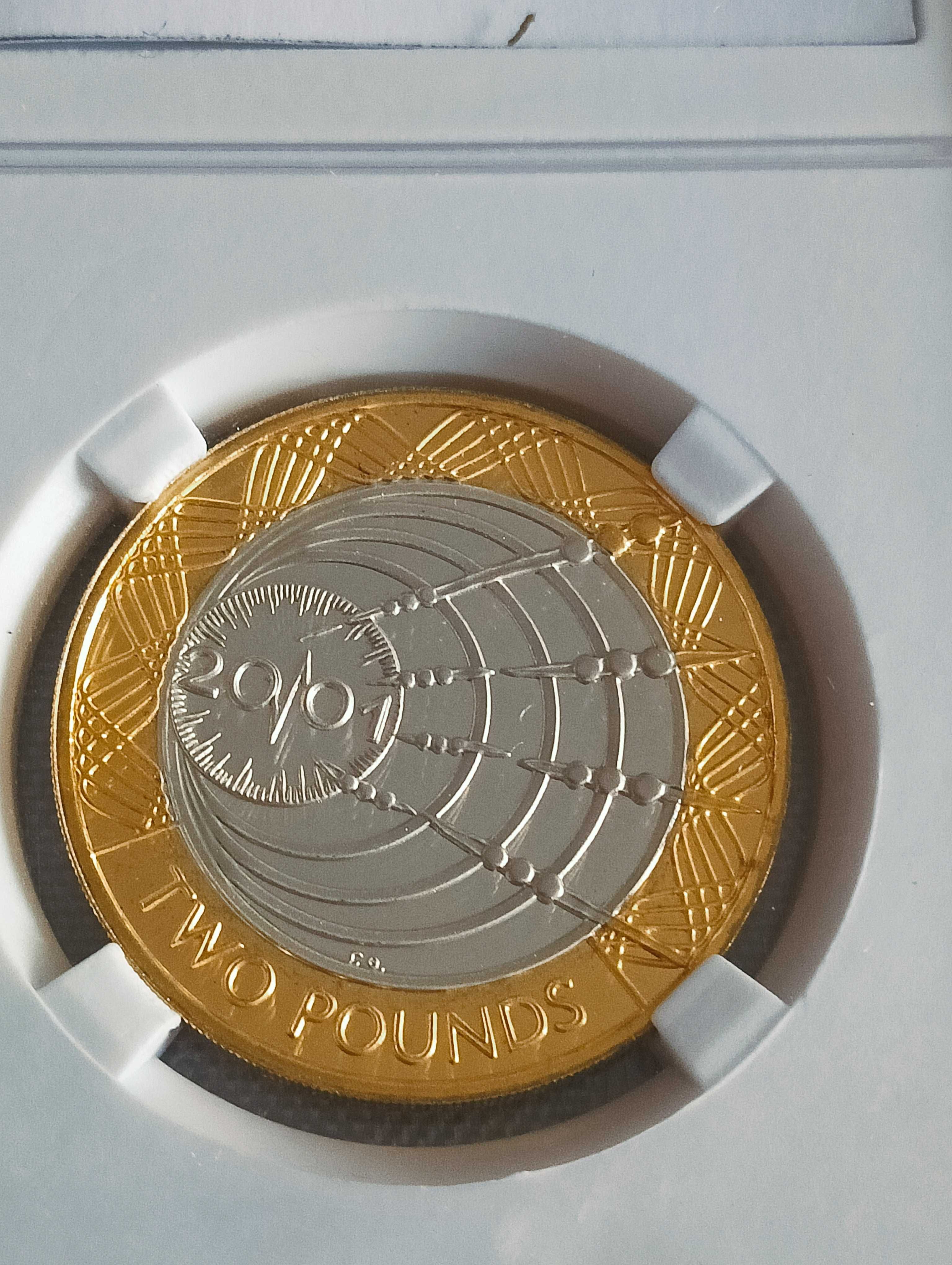 2 funty 2001 silver proof Marconi