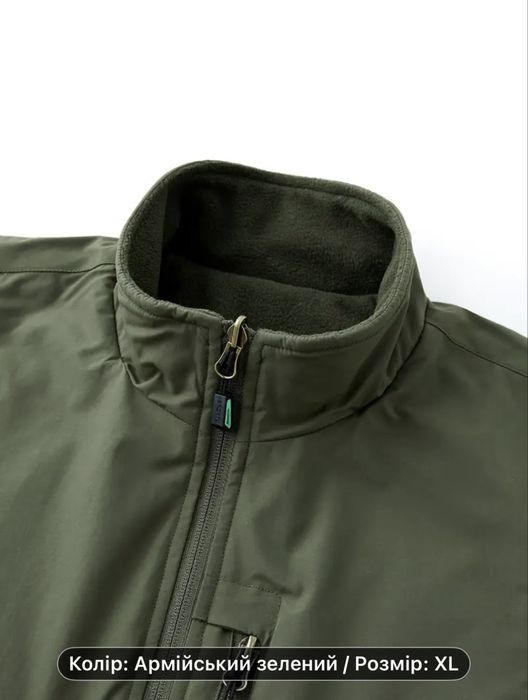 Жилет тактичний теплий на флісі реверсийний олива XL