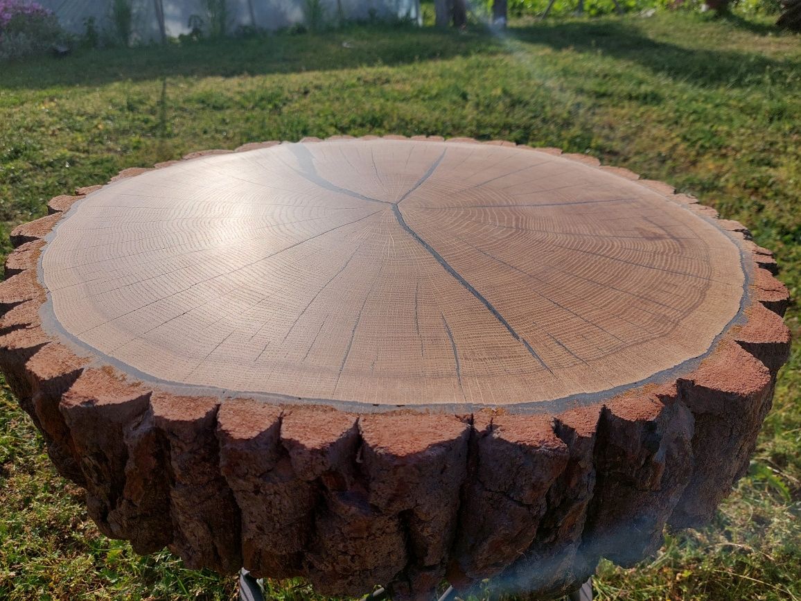 Stolik kawowy plaster dębu loft industrial djembe