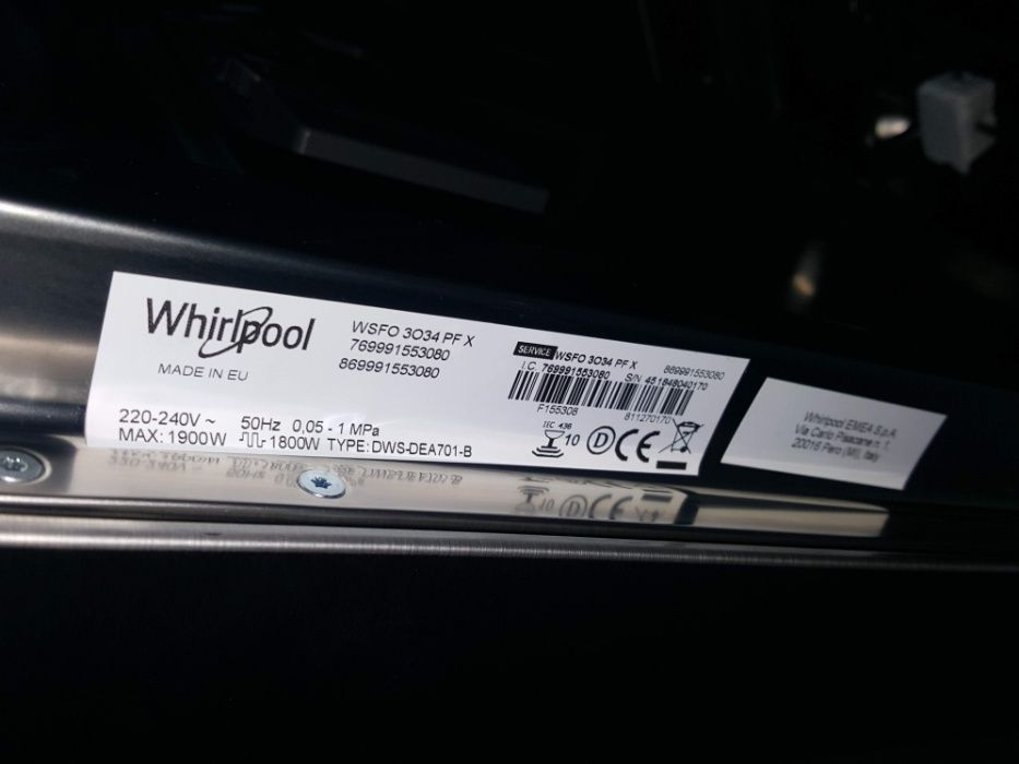 Zmywarka Whirlpool WSFO 3034 PF X