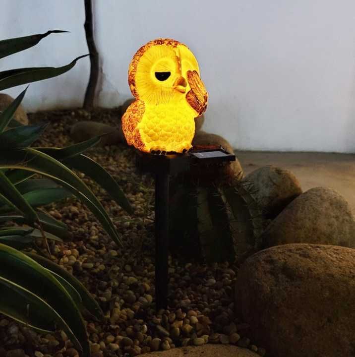 Lampa Solarna Ogrodowa SOWA LED Wodoodporna Wbijana Do OGRODU