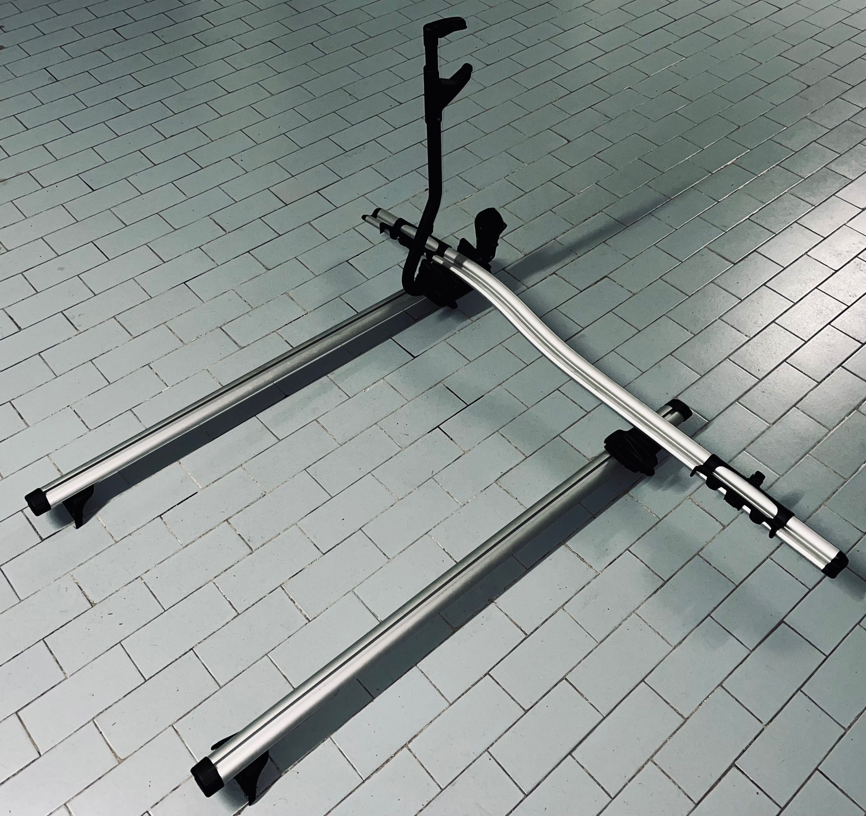 Thule - 2 Barras de tejadilho e 1 Suporte de tejadilho para bicicleta
