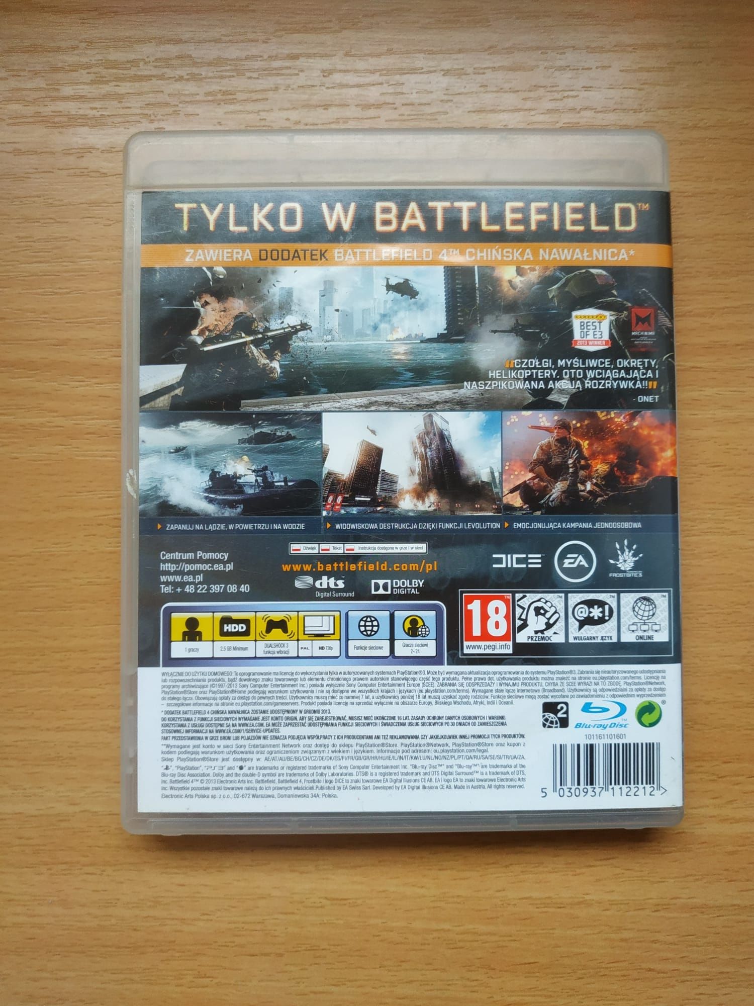 Battlefield 4 na PS3,pl, stan bdb, możliwa wysyłka