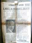 Raridade histórica: Jornal “O Primeiro de Janeiro” - 28/07/1970