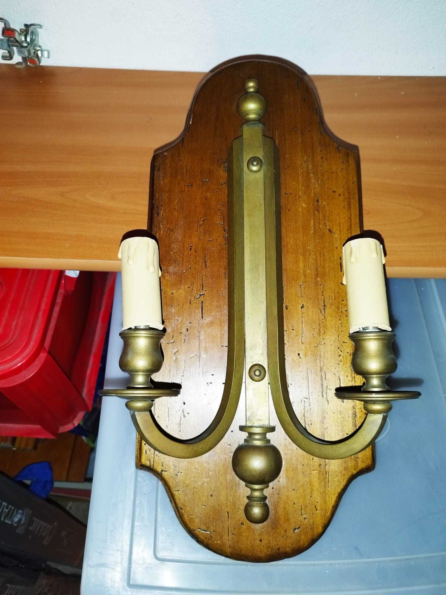 Candeeiros VINTAGE - conjunto de 3 - Cobre/Madeira/lamparina