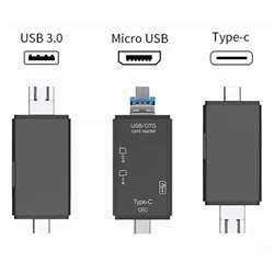 Uniwersalny czytnik kart pamięci 5W1 USB Micro, USB C, USB A