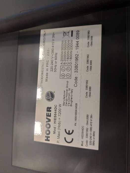 Поверхность варочная индукционная HOOVER HIES644DC Италия