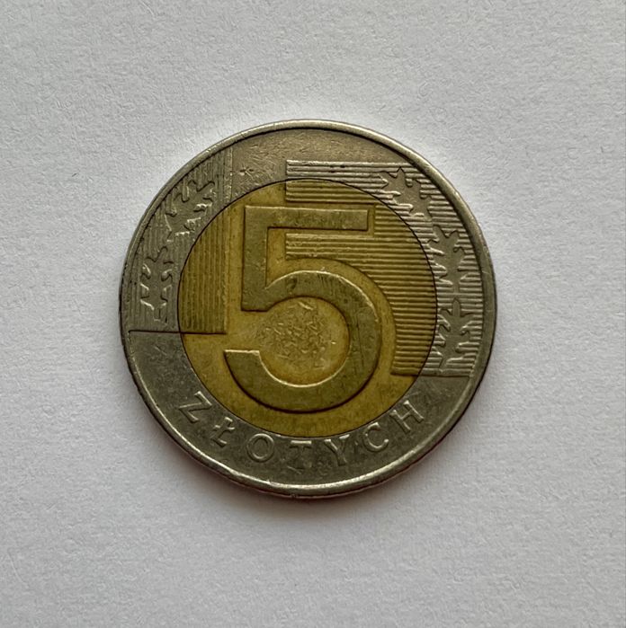 Moneta 5 zł 1994 r. odwrotka destrukt menniczy
