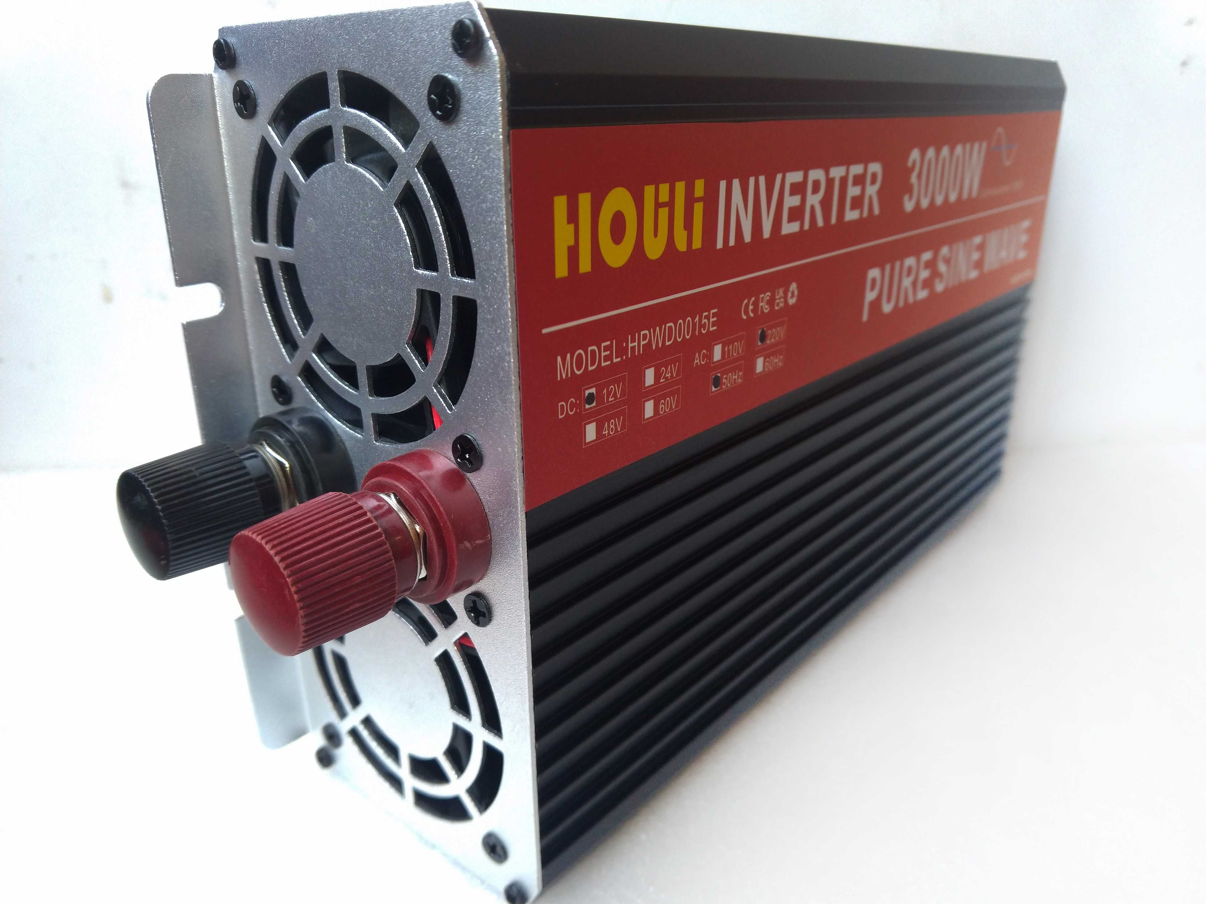 Инвертор преобразователь HOULI 3000W 12V 220V 50Hz чистая синусоида