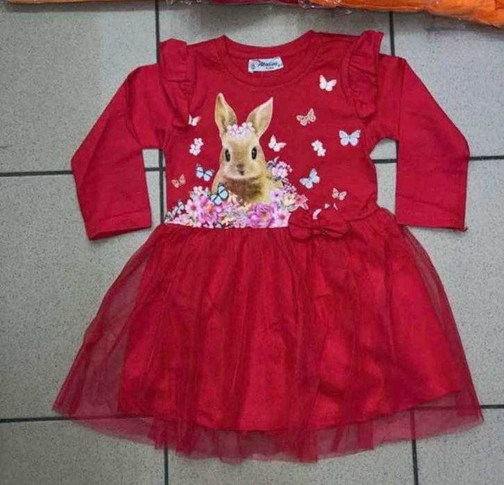Nowa tiulowa sukienka z króliczkiem