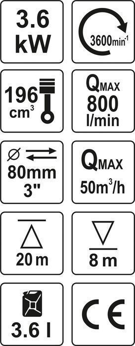Motopompa Do Wody Spalinowa 3'' 5,9Hp 60M3/H