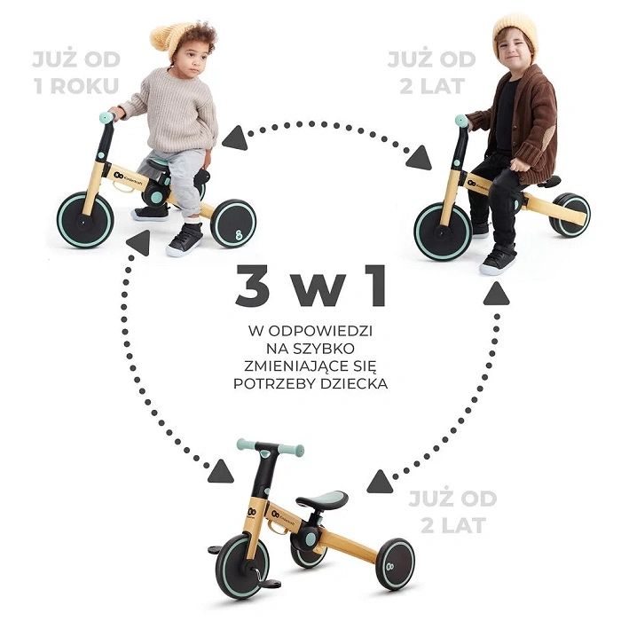 Kinderkraft 4trike rowerek 3w1 żółty