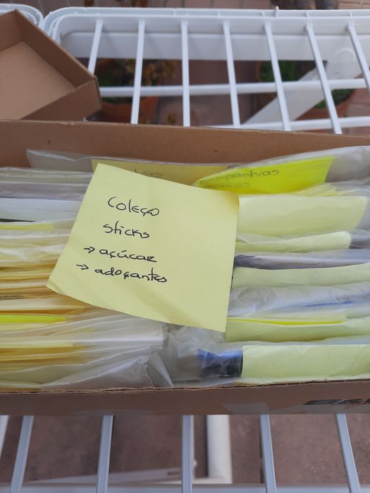 Coleção de pacotes de açúcar