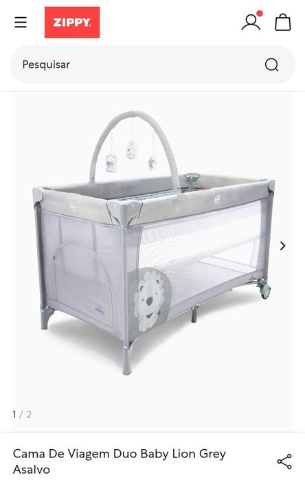 Cama de viagem duo baby lion grey
