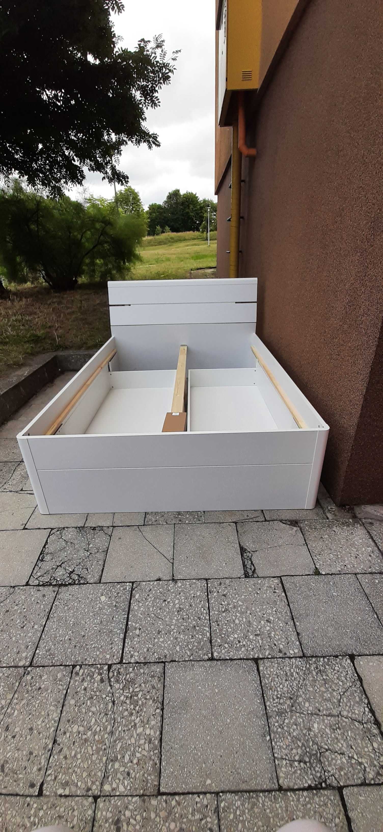 łózko mars białe 140x200+dno pod materac