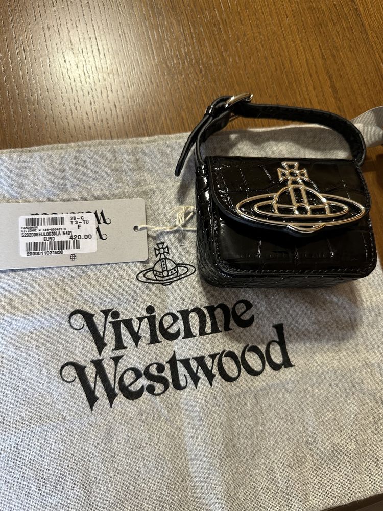 Vivienne Westwood Оригинал CROCODILE MINI LINDA BAG