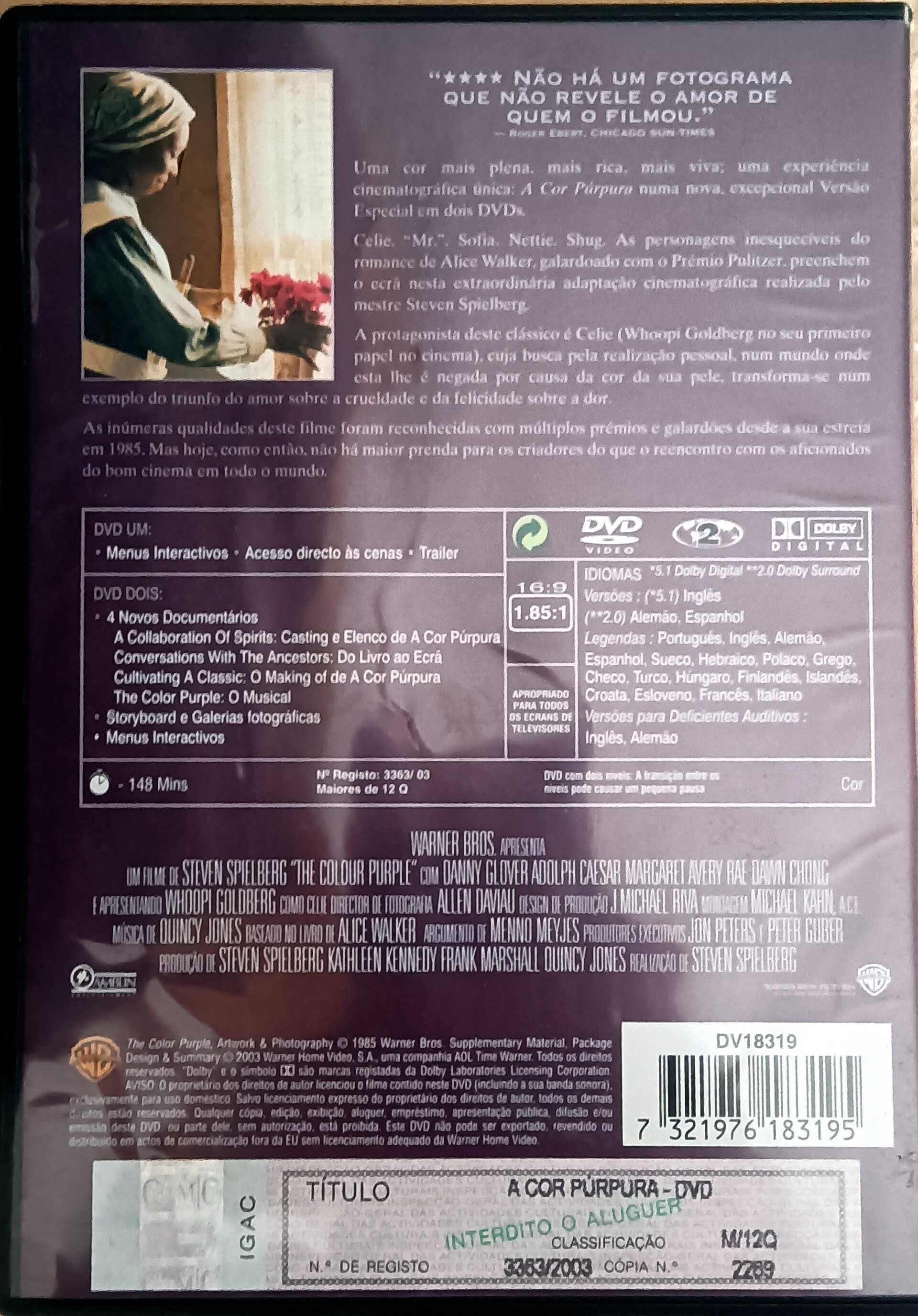 DVD Raro: A Cor Púrpura (Edição Especial 2 Discos )