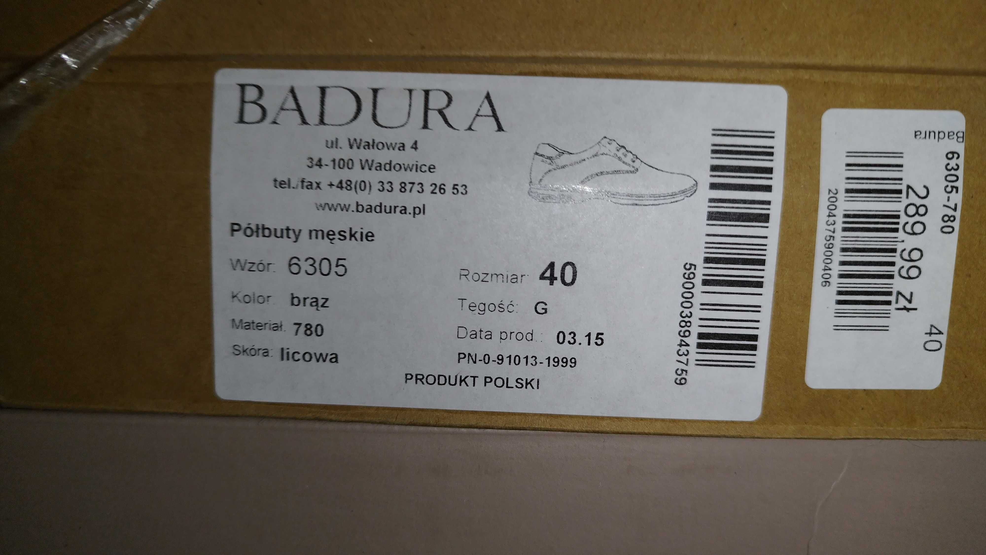 Męskie buty skórzane Badura r.40