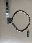 piekny vintage zestaw z malachitem srebro 925
