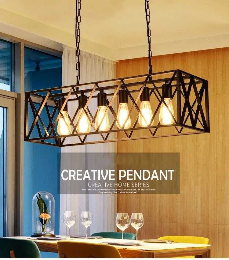 Lampa Wisząca Industrialna / Żyrandol Loft - 6 Punktów Oświetleniowych