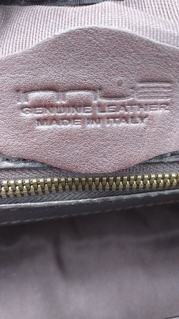 INNUE MAŁA oryginalna skóra naturalna torebka kuferek crossbody brąz