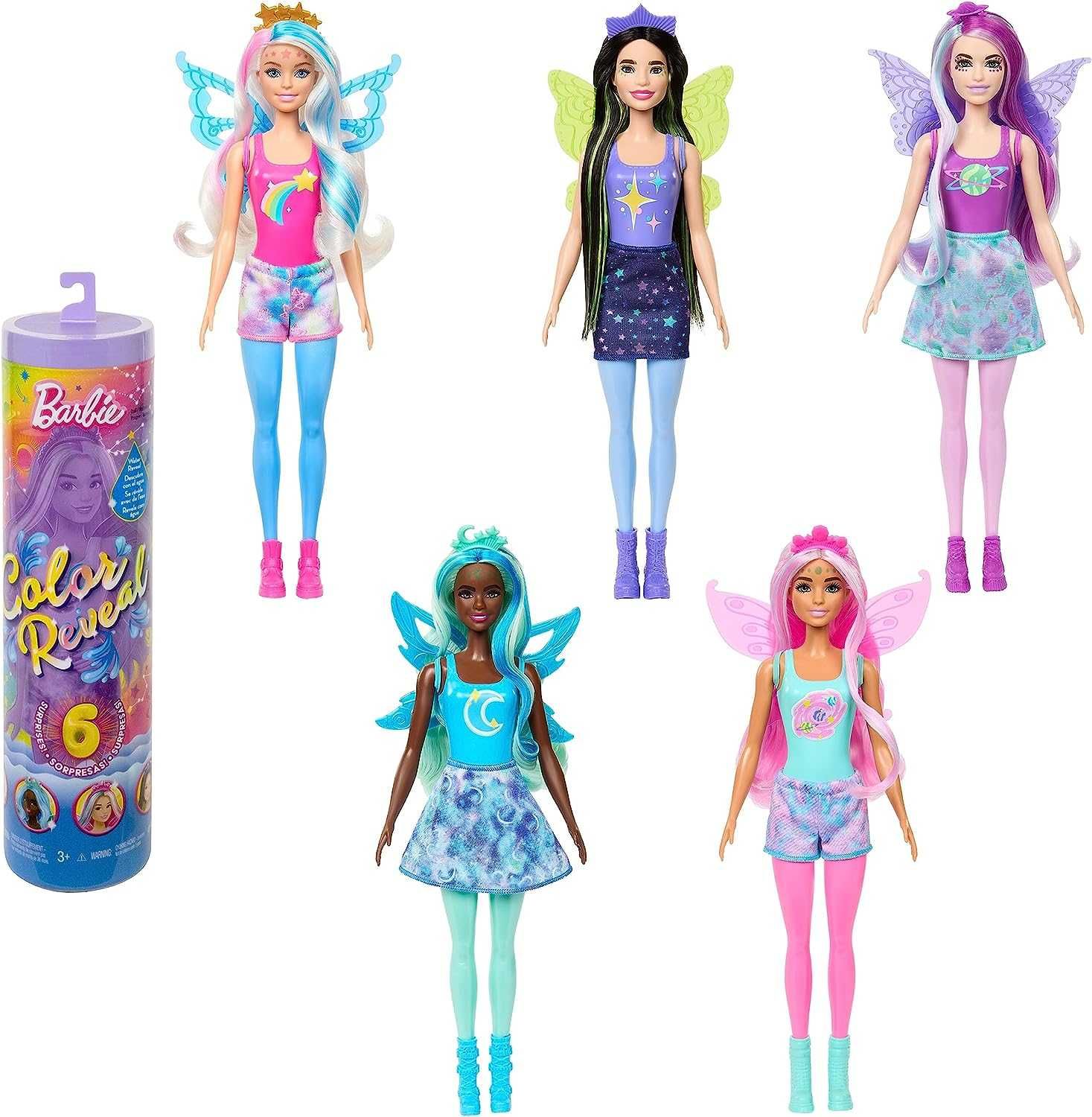 кукла Барби Цветное перевоплощение Фея Barbie Color Reveal HJX61