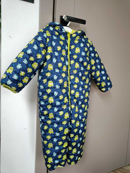 Bugs&hugs zimowy ocieplany kombinezon na zamek kaptur stworki 86/92