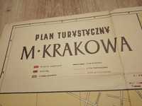 Plan turystyczny Krakowa i centrum W-wy 1970r .PRL.