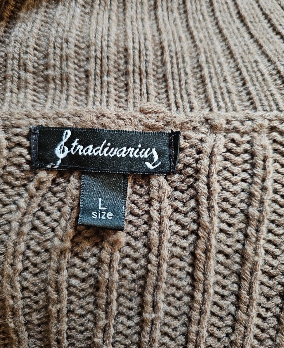 Casaco de pêlo castanho L Stradivarius