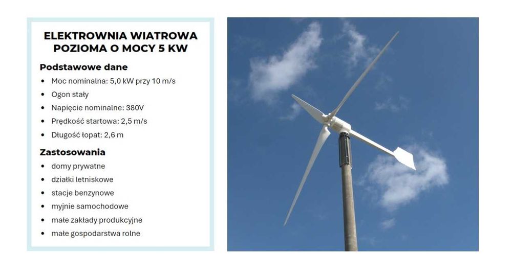 Turbina wiatrowa+ Inwerter realne 5kW 5000W"Moja Elektrownia Wiatrowa"